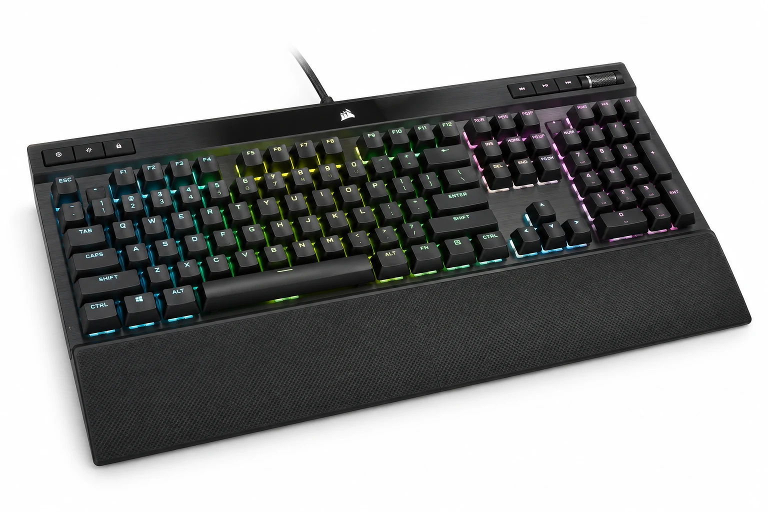 Иллюстрация модели Corsair K70 RGB PRO Mechanical Gaming Keyboard with PBT DOUBLE SHOT PRO Keycaps — CHERRY® MX Blue